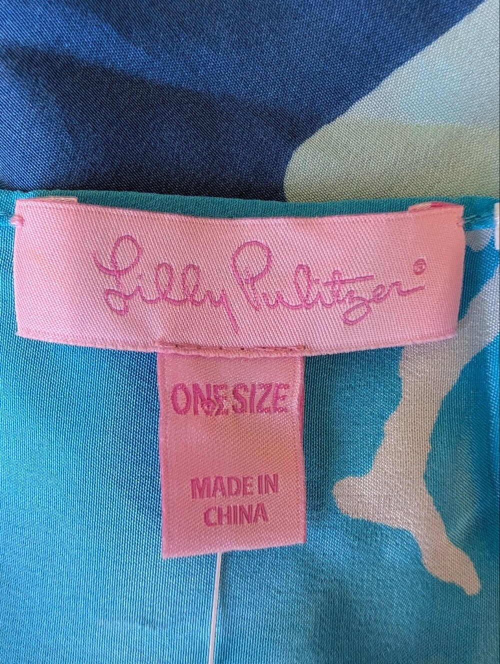 Lilly Pulitzer Stasia Silk Sparkling Blue Get Inky Vest OS Blue Turquoise - Picture 4 of 15